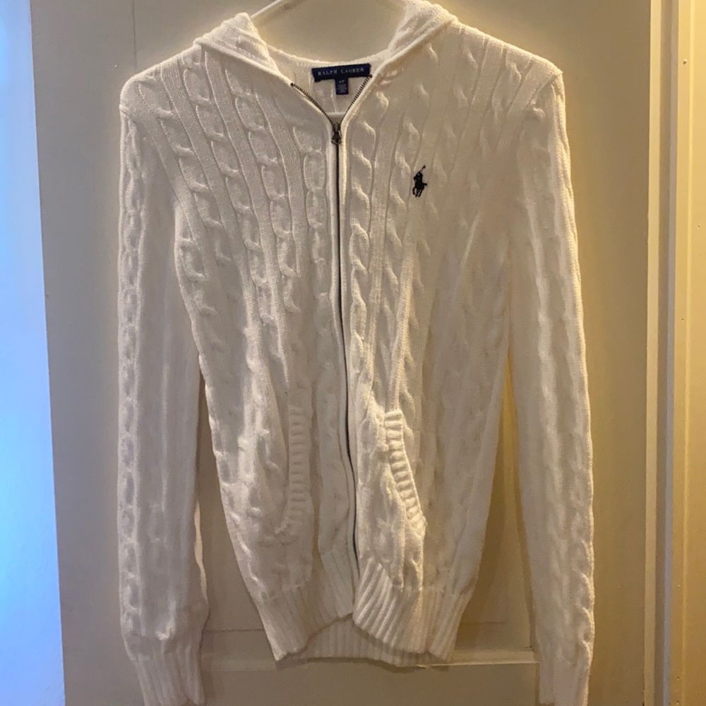 Like new, Ralph Lauren, cable-knit hoodie